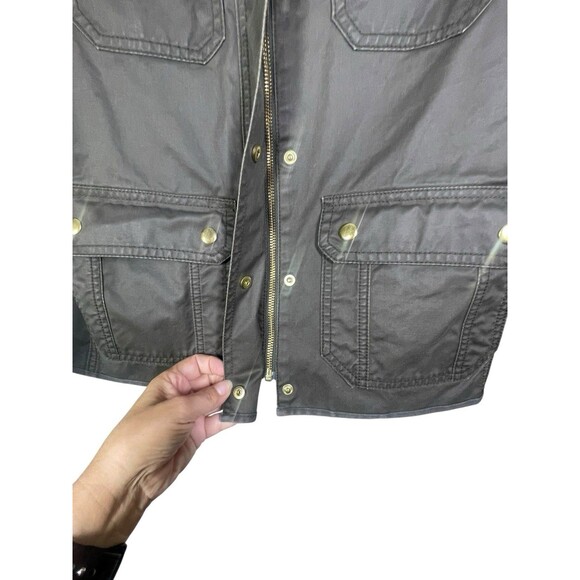 Women's J. Crew The Downtown Field Jacket Waxed Cotton Canvas Black Size PSmall - Picture 8 of 14